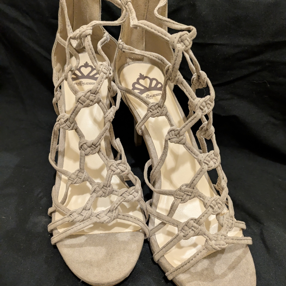 Fergalicious Tan Strappy High Heels